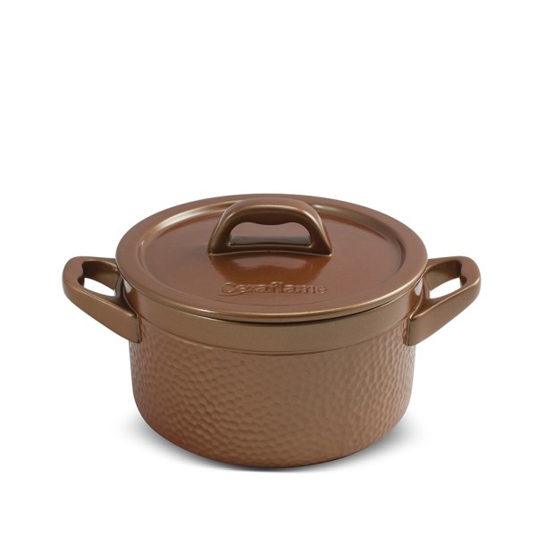 Caçarola Ceraflame Martelada 18cm 2 Com Paredes Altas E Abertura Grande