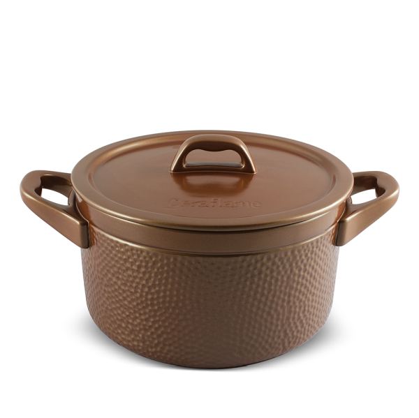 Caçarola Ceraflame Martelada 24cm 5 Com Paredes Altas E Abertura Grande