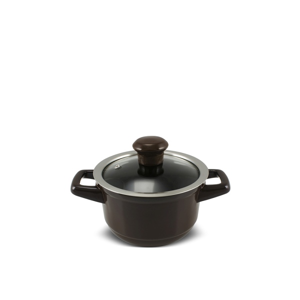 Caçarola Duo 14cm 900ml - Chocolate A Linha Duo Possui Tampa De Vidro Que Permite Ao Consumidor A Visualização Do Alimento Durante O Preparo Da Refeição. Pode-Se Levar Direto À Mesa