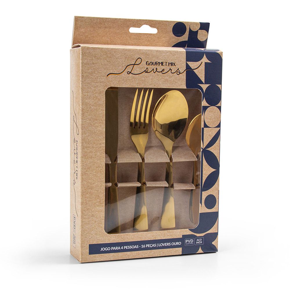 FAQUEIRO-16-PCS-OURO.jpg Faqueiro 16 Peças Lovers Gourmet Mix - Ouro - Imagem 1