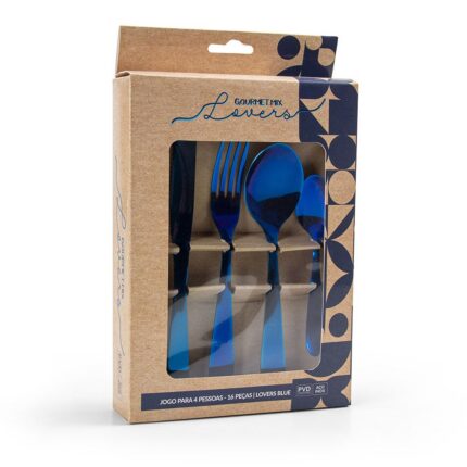 Faqueiro 16 Peças Lovers Gourmet Mix - Blue