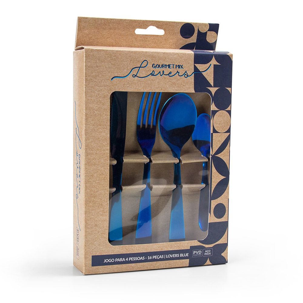 FAQUEIRO-16PCS-BLUE.jpg Faqueiro 16 Peças Lovers Gourmet Mix - Blue - Imagem 1