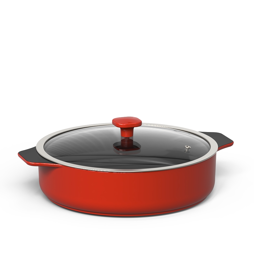 22882ac6a1ac5fda748a27e1dc78f8a1.jpg Frigideira Ceraflame com Alças Slim 3200ml - Vermelho Coral - Imagem 1