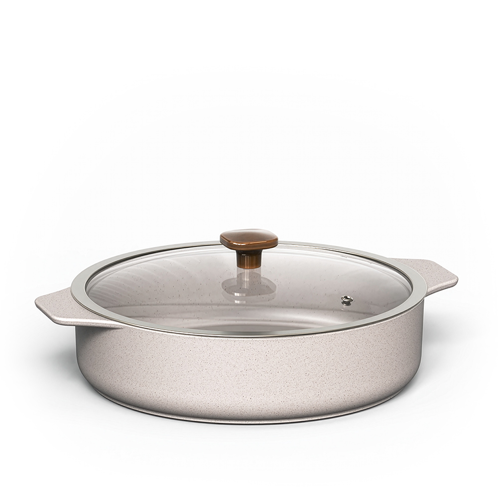 280669b9507c6789a0e982ad65b1b804-1.jpg Frigideira Ceraflame com Alças Slim 28cm 3200ml - Baunilha - Imagem 1