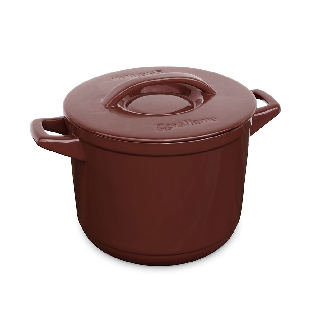 C1463585-cacarola-alta-24cm-chocolate-duo-1.jpg Caçarola Ceraflame Alta Duo+ 24cm 7 Litros - Chocolate - Imagem 1