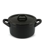 Jogo De Panelas De Cerâmica Ceraflame Martelado+ 5 Pcs Preto - Imagem 2