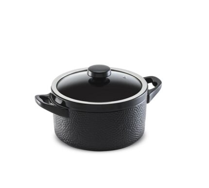 Caçarola Ceraflame Martelada 22cm 4,0 Litros  - Preto (Glass)