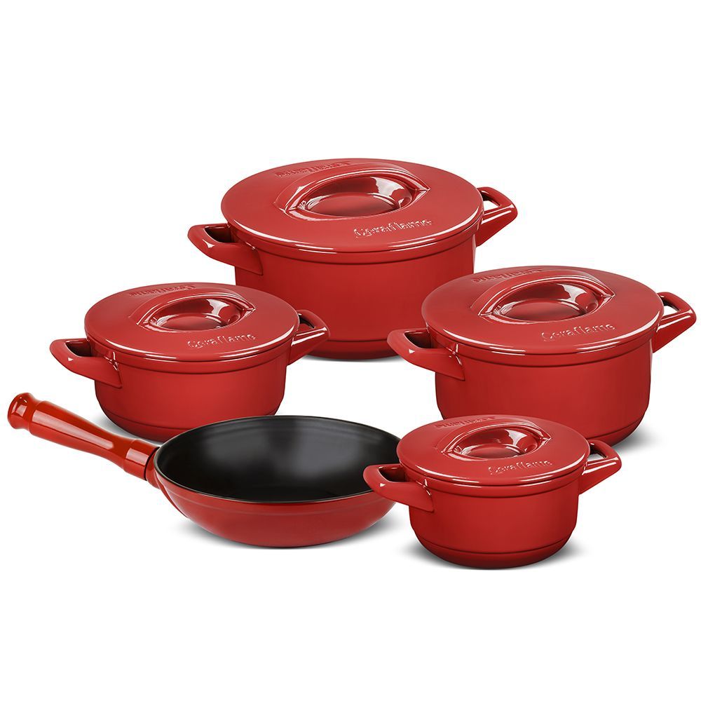 J5881686-Cjto-5-Pecas-Duo-Pomodoro-1.jpg Jogo De Panelas De Cerâmica Ceraflame Duo+ 5 Peças - Pomodoro - Imagem 1