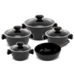 Jogo De Panelas De Cerâmica Ceraflame Chef 5 Pcs - Preto