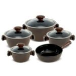 Jogo De Panelas De Cerâmica Ceraflame Chef 5 Pcs - Chocolate