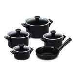 Jogo De Panelas De Cerâmica Ceraflame Clear 5 Pcs - Preto