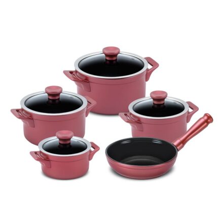 Jogo De Panelas De Cerâmica Ceraflame Clear 5 Pcs - Rose Gold