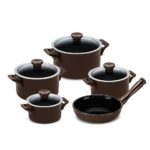 Jogo De Panelas De Cerâmica Ceraflame Clear 5 Pcs - Chocolate