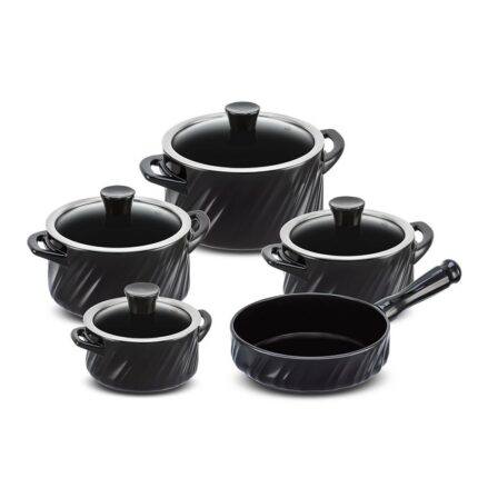 Jogo De Panelas De Cerâmica Ceraflame Twist 5 Peças - Preto