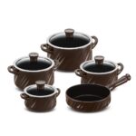 Jogo De Panelas De Cerâmica Ceraflame Twist 5 Pcs - Chocolate