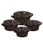 Jogo De Panelas De Cerâmica Ceraflame Duo+ 4 Peças - Chocolate