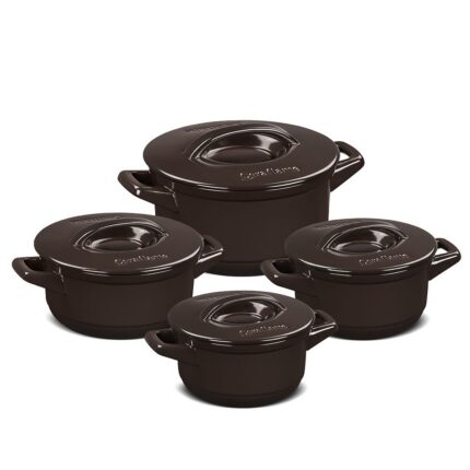 Jogo De Panelas De Cerâmica Ceraflame Duo+ 4 Peças - Chocolate