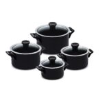 Jogo De Panelas De Cerâmica Ceraflame Clear 4 Peças - Preto