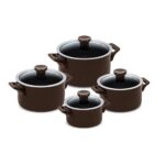 Jogo De Panelas De Cerâmica Ceraflame Clear 4 Peças  - Chocolate