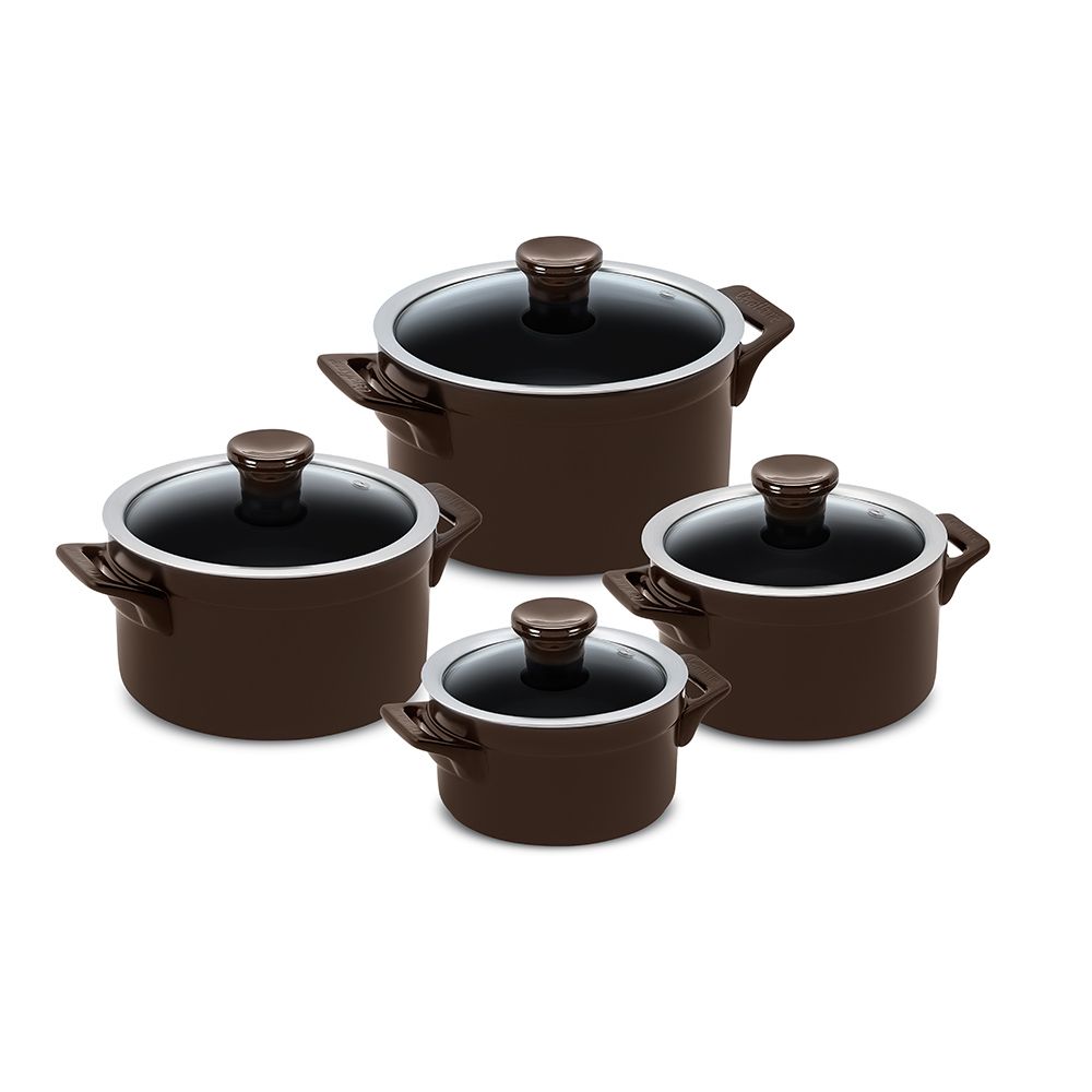 J642545-CONJUNTO-CLEAR-4-PCS-CHOCOLATE.jpg Jogo De Panelas De Cerâmica Ceraflame Clear 4 Peças - Chocolate - Imagem 1