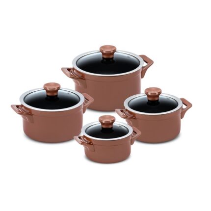 Jogo De Panelas De Cerâmica Ceraflame Clear 4 Peças  - Cobre