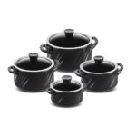 Jogo De Panelas De Cerâmica Ceraflame Twist 4 Peças - Preto
