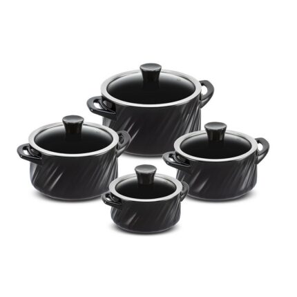 Jogo De Panelas De Cerâmica Ceraflame Twist 4 Peças - Preto