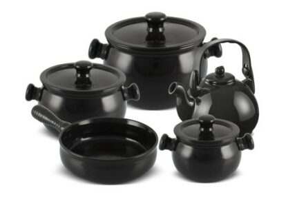 Jogo De Panelas De Cerâmica Ceraflame Premiere+ (Colonial) 5 Pcs - Preto