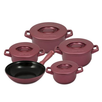 Jogo De Panelas De Cerâmica Ceraflame Duo+ 5 Peças - Rose Gold (Grande)