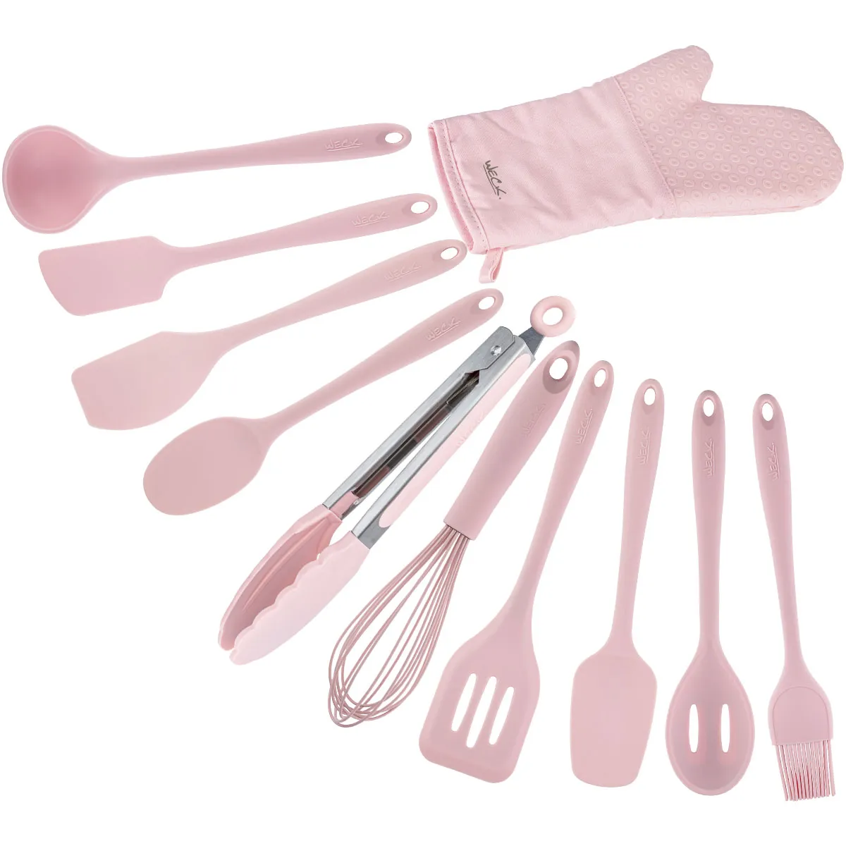 kit_completo_de_silicone_rosa_wecK.webp Kit de Utensílios de Silicone Weck 11 Peças – Rosa - Imagem 1
